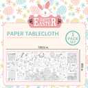 5 x Easter Giant Coloring Tablecloth,Easter Crafts for Kids,Large 30x72 Inch Poster with Bunnies, Eggs, Flowers,Paper Coloring Banner Games Activities Gifts Party Decorations for Party Games