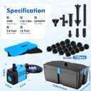 Pond Filter with Fountain Pump Kits, 60W 820GPH Pond Pump and Filter Kit with Submersible Water Pump Flow Ajustable for Outdoor Ponds Koi Pond Garden Fish Tank Water Features