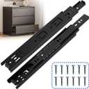 16 Inch Drawer Slides 1 Pairs (2pcs) Heavy Duty Full Extension Ball Bearing, Side Mount Drawer Rails, 16" Drawer Slide Glides for Dresser, Cabinet, Kitchen - Draw slides Sliders 100LB Capacity