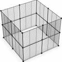Small Animal Playpen, Guinea Pig Cages, Pet Playpen, Rabbit Cage, Small Animal Cage, Puppy Kitten Dog Playpen, Indoor Outdoor Portable Metal Wire Yard Fence,15 X 12 Inch, 16 Panels, Black.
