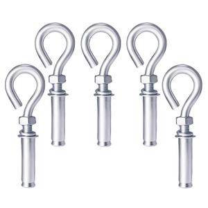 5 Pack 304 Stainless Steel Heavy Duty Eyebolt Anchors, M10 Concrete Wall Anchors with Ring, Expansion Eyebolt Fasteners for Hanging & Lifting in Concrete/Masonry
