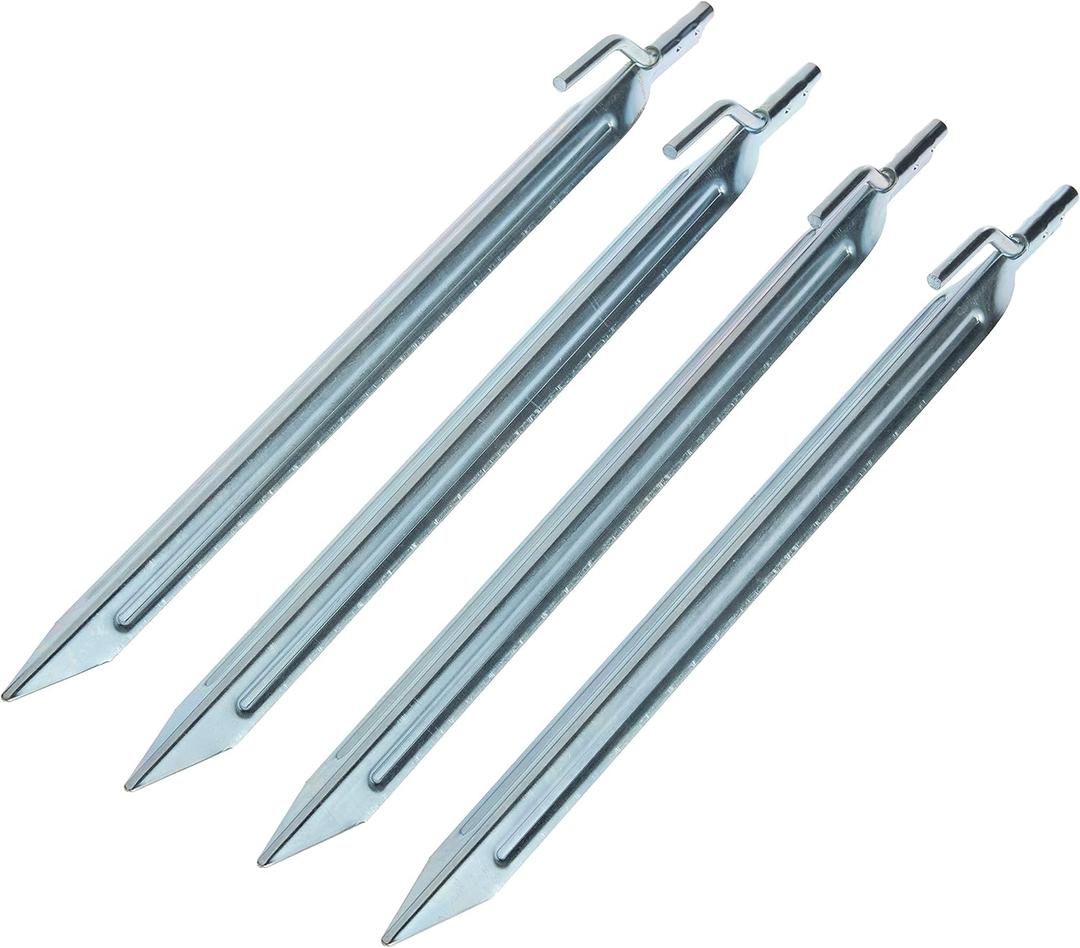 Coghlan's Heavy-Duty Steel Tent Stakes for Secure Camping, Galvanized Durable Outdoor Anchors, Ideal for Tents, Tarps, and Shelters in Hard or Soft Ground, 12" 4-Pack