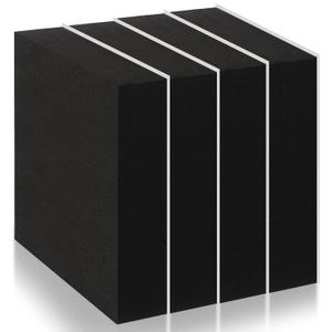 4 Pcs 1" Thick Foam Padding Sheet with Adhesive Backing Closed Cell 4 Inch x 4 Inch Self Stick Neoprene Insulation Foam Sheet Black for Furniture Cars Speakers