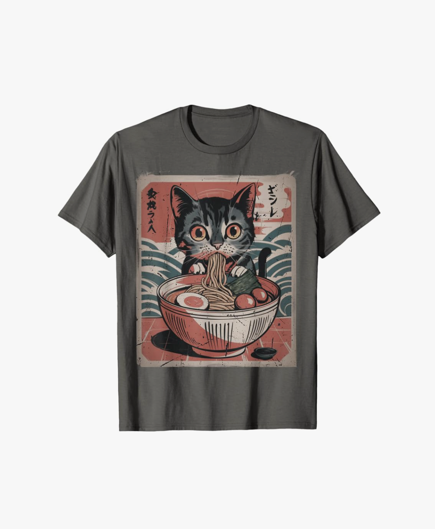 Cute Kitten Kawaii cat Ramen Bowl Japanese Art Design T-Shirt, 4X