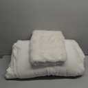 EMME Faux Fur Duvet Cover King Size, 3 Pieces Ultra Soft Fluffy Comforter Cover, Cozy Warm for Winter, Luxury Elegant Shaggy Bubble Design Bedding, 1 Duvet Cover & 2 Pillow Shams (King, Cream White)