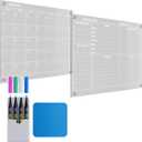 2 Sets of Acrylic Calendar for Fridge - 15" x 12" Modern Magnetic Weekly Planner and Clear Dry Erase Board With Strong Magnets, 4 Markers, and More