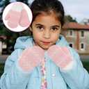 Kids-Winter-Mittens Kintted-Stretchy-Warm-Golves Cold Weather Outdoor Thermal-Accessories for 3-5 Years Boys Girls (Pink)