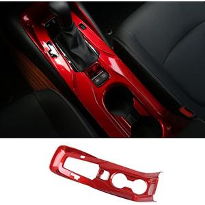 BOYUER for Toyota Corolla 2020 2021 2022,2019-2022 Corolla Hatchback ABS Center Console Gear Shift Panel Frame Cup Holder Cover Interior Decoration Trim,NOT for Cross and 2023-2025 Corolla (Red)