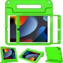 LTROP Kids Case for iPad 9th/ 8th/ 7th Generation (2021/2020/ 2019), iPad 10.2 Case for Kids, Shockproof Handle Stand Case for iPad 9/8/ 7 Generation 10.2 Inch - Green