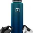 IRON FLASK Camping & Hiking Hydration Flask with 3 Lids - Stainless Steel, Double Walled & Vacuum Insulated Water Bottle - Leak Proof & BPA Free (Dark Night, Straw - 40 oz)