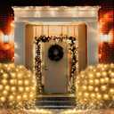 Warm White Net Lights, 360 LED Christmas Lights Outdoor, 21ft x 5ft Large Net Mesh String Lights, 8 Modes Twinkle Light Connectable Plug in for Bushes Christmas Hedge Yard Garden Party Decor