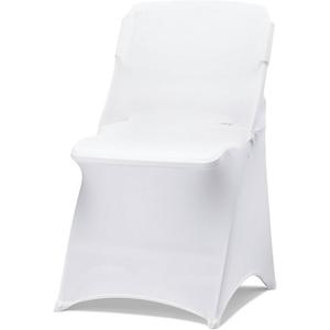 10 Pack White Folding Chair Covers for Party, Spandex Chair Covers for Wedding, Stretch Seat Cover 10 Pieces, Universal Fitted Polyester Slipcovers for Dining Chairs, Parties & Banquet (10 PCS)