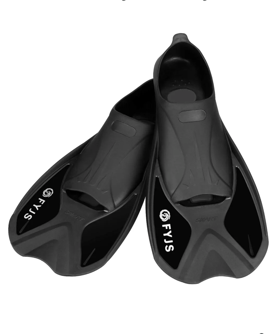 FYJS Short Swim Fins with Comfortable Full Foot Pocket Travel-Size for Snorkeling and Scuba Diving, Size XL
