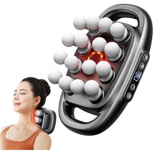 16-Drive Massage Gun Deep Tissue - 2025 Upgrade 8-Head Back Muscle Massager with 3 Modes & 30 Intensities, Portable Quiet Percussion Massager for Legs, Waist, Back, Neck, Buttocks Muscles Pain Relief