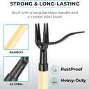 Weed Puller Tool, Bamboo Stand Up Heavy Duty Weeder with Anti-Slip Grip, 4 Claws Long Handle Root & Crabgrass Remover for Lawn & Garden, Effortless Grandpas Weeder Tool