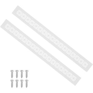 PATIKIL 20 x 2 Inch Door Air Vent Cover, 2 Pcs Heavy Duty Aluminum Grille Ventilation Cover Louvered with Mounting Screws for Cabinet Wardrobe Door, White