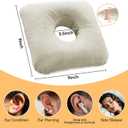 Ear Piercing Pillow for Side Sleepers with Ear Inflammation & Pressure, Soft Velvet Adjustable Ear Guard Pillow with Removable & Washable Cover (Ivory, Pillow & Cover)