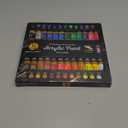 Acrylic Paint Set Canvas Art Paints 24 Colors Perfect Paint Finish (0.41oz,12 ml) With 3 Brushes - Painting Canvas, Paper, Wood, Rock, MDF, Ceramic & Fabric