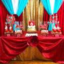 B-COOL Rectangle Sequin Tablecloth Christmas Red Table Cloth 60x102inch Seamless Wedding Red Sequin Fabric Linens Overlay for Mother's Day Valentines Decoration