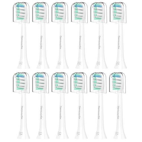 Densuuclin Toothbrush Replacement Heads for Philips Sonicare and More Click-on Handles 11 Pack White