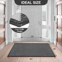 Mibao Front Door Mat, Heavy Duty Durable Welcome Mat for Outdoor Indoor, Dirt Trapper Waterproof Super Absorbent Door Mat for Entryway Outside Patio Porch, 61.5" x 36", Gray