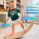Natural Wood Balance Board for Kids | Montessori Wobble Board for Toddlers & Children Ages 3-8, Open-Ended Waldorf Learning Toy for Indoor Play, Core Balance Trainer, Birthday & Christmas Gift 2026