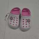 Childrens White Pink Clogs With Smile Design Girls Tie Dye Happy Face Slip On 9