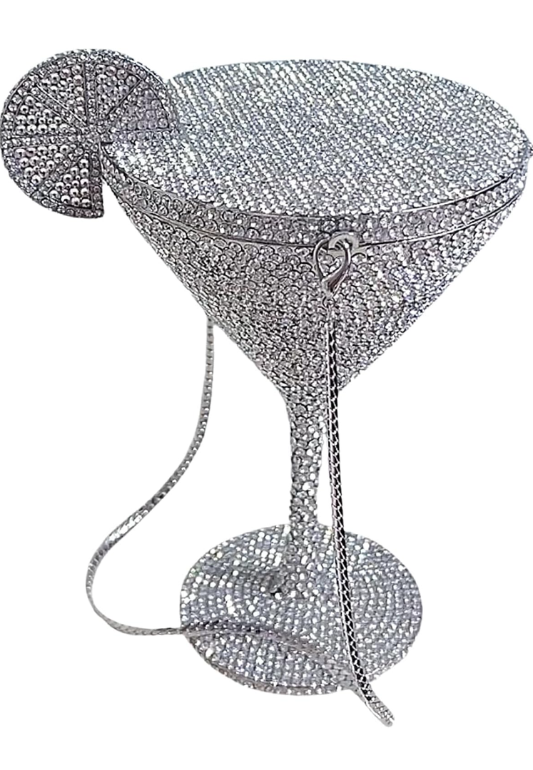 Women Rhinestone Evening Bag, Cocktail Cup Rhinestone Purse Luxury Crystal Party Purse Funny Prom Handbag for Wedding
