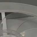 DLLT Modern Ceiling Fans with Lights: 20" Flush Mount Low Profile Ceiling Fan with APP Remote Control - White LED Bladeless Fandelier Dimmable Quiet DC Motor for Bedroom Living Room