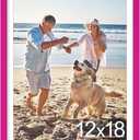 decorUhome 12x18 Picture Frame, Display Pictures 11x17 with Mat or 12x18 without Mat, Wall Mounting Photo Frame, Magenta, 1 Pack