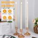 Baquler 50 Pcs Flameless Taper Candles Battery Operated Bulk 12.4 Ivory LED Taper Candles Flickering LED Candlesticks for Wedding Advent Halloween Christmas Party Decor
