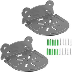 2 Sets Heavy-Duty Steel L-Shaped Security Camera Mount Bracket - Universal Fit for Dome & Turret Cameras, Built-in Wire Management, Ideal for CCTV, Baby Monitors & IP Cameras, Black