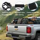 Cargo Net for Pickup Truck Bed, Heavy Duty Truck Bed Net (4'x6' Expands to 8'x12') with 12 Steel Carabiners, Super Strong Bungee Mesh for SUV/Trailer/Roof Rack