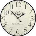 JUMBO DECOR Farmhouse Wall Clock, 17H×13.4D Inch, Wrought Iron Frame with Warm Gray Finish, Vintage Wall Clock Silent Battery Operated Wall Clocks for Home Living Room Kitchen Bedroom