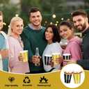 100 Pcs Black and Gold Plastic Cups 12 oz, Bulk Gold and Black Disposable Party Graduation Cups for Graduation New Year Wedding Birthday Christmas Theme Party Supplies Decorations