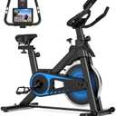 UPREIGN Indoor Cycling Bike - Adjustable Resistance Stationary Bike for Home Exercise, Indoor Cycling Bike with Smartphone Holder, LCD Display and Heart Rate Monitor, Blue