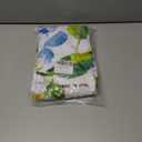 Summer Lemon Round Fitted Tablecloth Farm Fruit Blue Flower Green Leaf Botanical Elastic Table Cloth Waterproof Oil Proof Table Cover Fits 45"-54" Round Tables for Party Picnic Dinner Decor