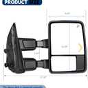 AERDM Towing Mirrors Compatible with 1999-2016 Ford F250 F350 F450 F550 Super Duty Side Mirrors with Amber Turn Signal Light Power Adjustable Heated glass Passenger Black RH