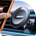 VICSEED for MagSafe Car Mount [Super Magnet Power & Vent-Safe Clip] Upgraded Steel Core Magnetic Phone Holder 360 Adjustable Hands Free Vent Mount for 17 16 15 14 13 12 Pro Max (Black)