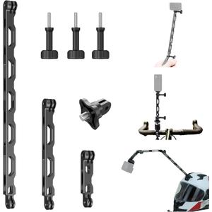 3-in-1 Aluminum Extension Arms for GoPro Hero 13/12/11/10/9/8/7, Universal Extension Bar for Insta360 X5/X4/X3/ONE RS and DJI Action Cameras with Thumb Screws and 1/4 Adapter