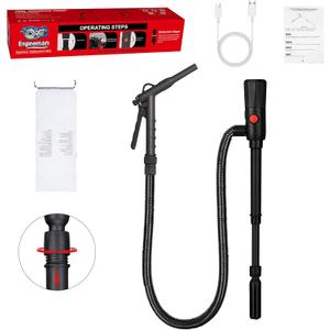 2.8GPM Automatic Electric Fuel Transfer Pump with Hand-Stop Battery Powered Fuel Transfer Pump, USB-C Charging Gas Pump for Gas Can, Transfers Gasoline, Diesel, Water