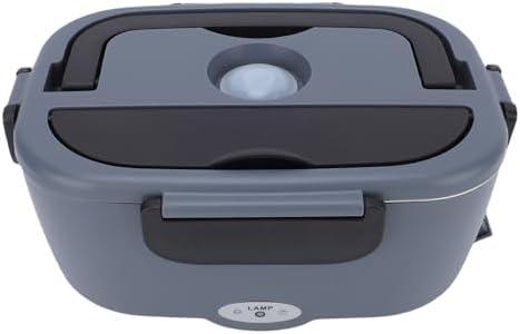 Hamwesh Electric Lunch Box, 80W 1.5L Portable Fast Heating Food Warmer, Leakproof Food Heater with Forks, Spoons and 304 Stainless Steel Container for Car, Truck and Office (US Plug 110V)