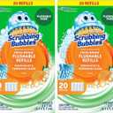 Scrubbing Bubbles Flushable Toilet Bowl Wand Cleaner Refills, Fresh Brush Cleaner Toilet Refill Pads, Removes Limescale & Odors, Citrus Scent, 20 Count (Pack of 2)