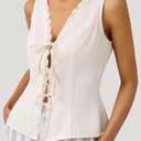 Women's Short Sleeve Blouse, Casual Top for Daily, Work & Vacation Outfits (Beige, M)