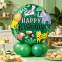 3 x 18 Inch Animals Balloon, Jungle Safari Theme Birthday Party Decorations, Lions Zebra Elephant Monkey Leopard Foil Balloons, Wild One Zoo Birthday Party Decor Supplies