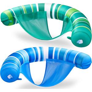 Sloosh Inflatable Pool Floats Chairs Adults, 2 Packs Floating Noodle Chair with Stripes Design Soft Fabric Covered with Sling for Swimming Pool Water Chair Pool Lounger Party Floaties