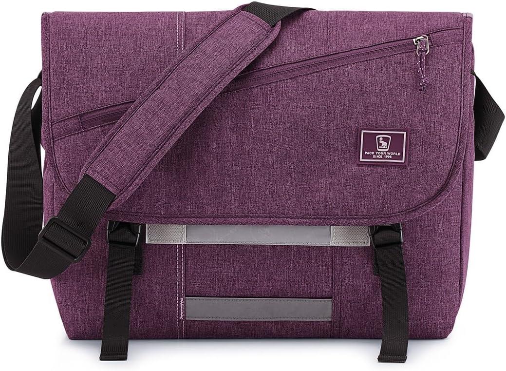 OIWAS Messenger Bag for Women, 14 Inch Laptop Crossbody Bags Men Casual Satchel Shoulder Bag College Travel Office Briefcase (Purple)