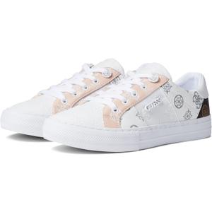 GUESS Women's Loven Sneaker (7, White/Pink 680)