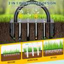 Lawn Aerator, 2-in-1 Manual Aerator Lawn Tool Garden Tool Set Combined with Core Aerator and 12 Spikes, T-Handle Grass Aerator with Cleaning Tool for Yard Lawn Care & Compacted Soil