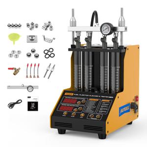 AUTOOL CT150 Fuel Injector Tester & Cleaner, 4 Cylinder Ultrasonic Injector Cleaning Machine, Fuel Injector Test Bench with Pressure Gauge, Multi-Mode Testing for Car Motorcycle (EXP 09/10/26)